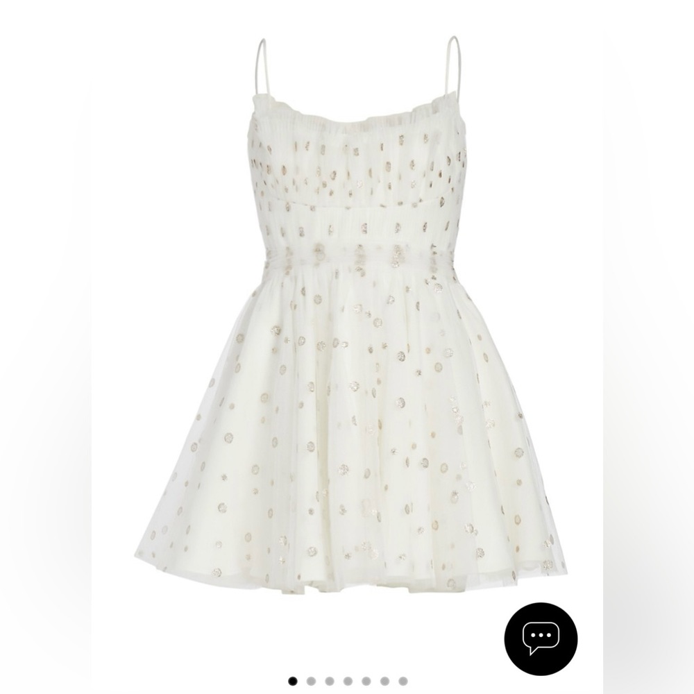 Monique LHuiller White Tulle Mini Dress